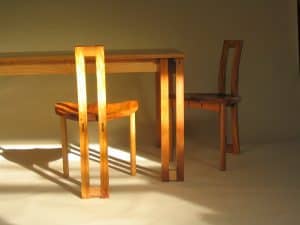 Pod table and chairs, blackwood